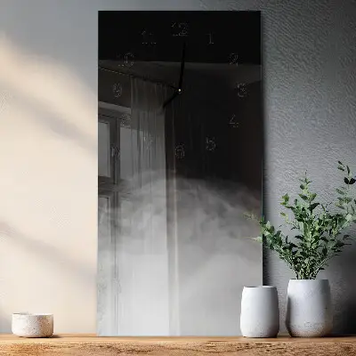 Horloge verticale en verre Fumée