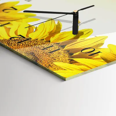 Horloge verticale en verre Tournesol