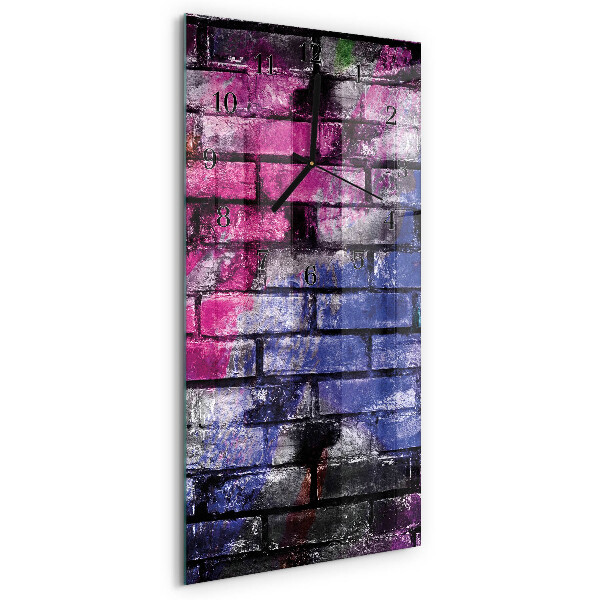 Horloge verticale en verre Brique