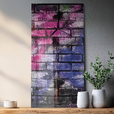 Horloge verticale en verre Brique