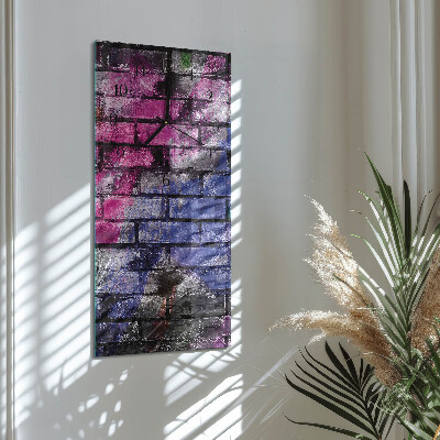 Horloge verticale en verre Brique