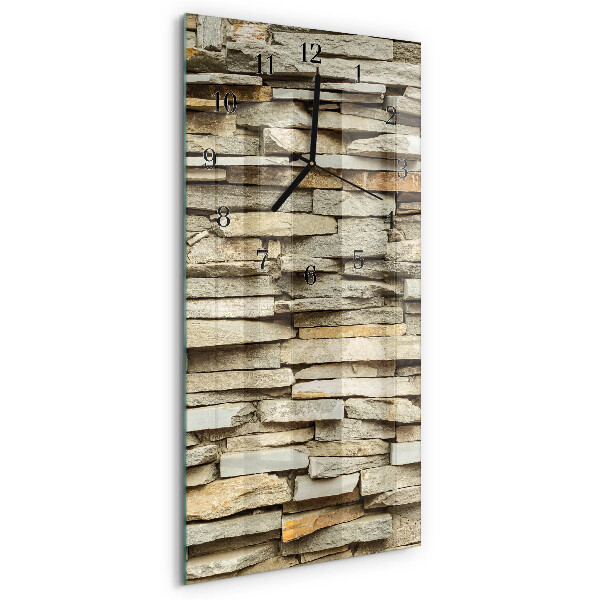 Horloge verticale en verre Pierres