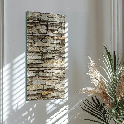Horloge verticale en verre Pierres