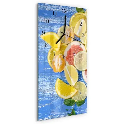 Horloge verticale en verre Fruit