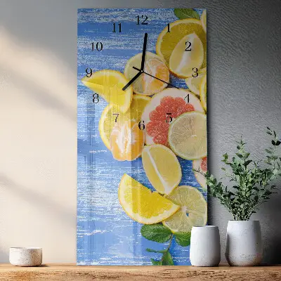 Horloge verticale en verre Fruit