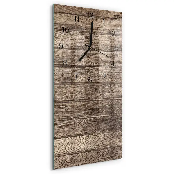 Horloge verticale en verre Bois