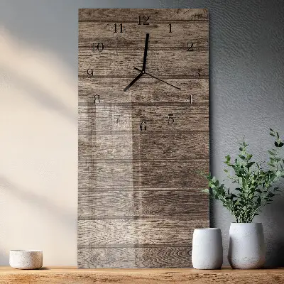 Horloge verticale en verre Bois