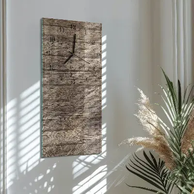 Horloge verticale en verre Bois
