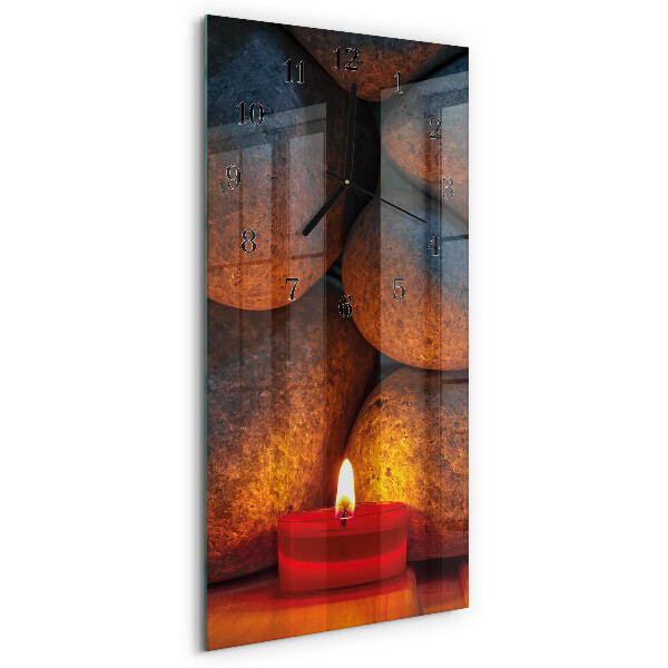 Horloge verticale en verre Pierres