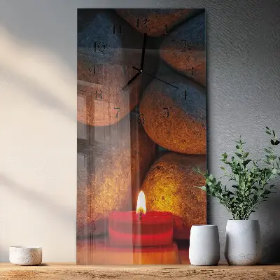 Horloge verticale en verre Pierres