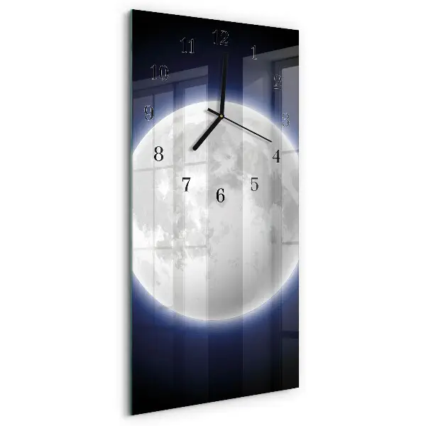 Horloge verticale en verre Lune