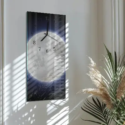 Horloge verticale en verre Lune