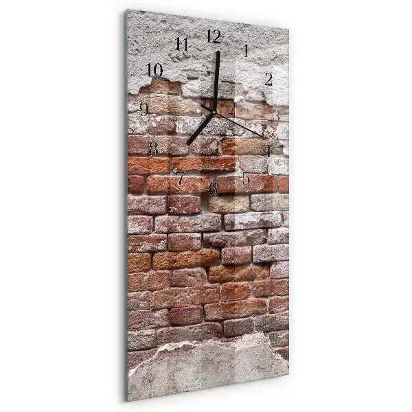 Horloge verticale en verre Brique