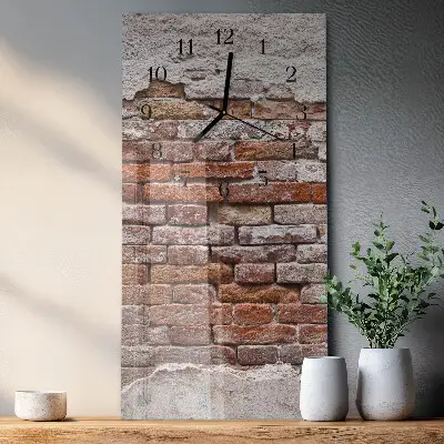 Horloge verticale en verre Brique
