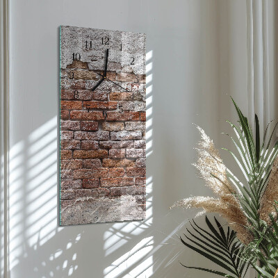 Horloge verticale en verre Brique