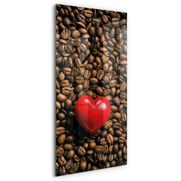 Horloge verticale en verre Café en grains