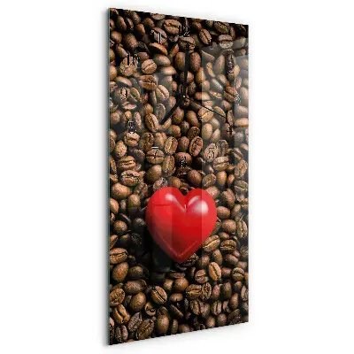 Horloge verticale en verre Café en grains