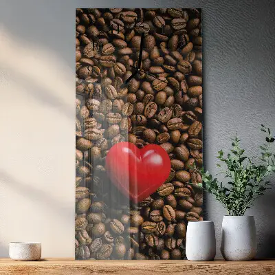 Horloge verticale en verre Café en grains