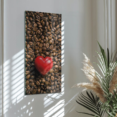 Horloge verticale en verre Café en grains