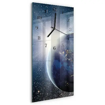 Horloge verticale en verre L'univers de la terre