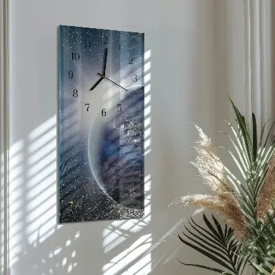 Horloge verticale en verre L'univers de la terre