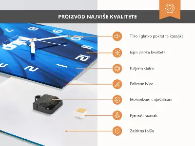 Horloge verticale en verre Gouttes