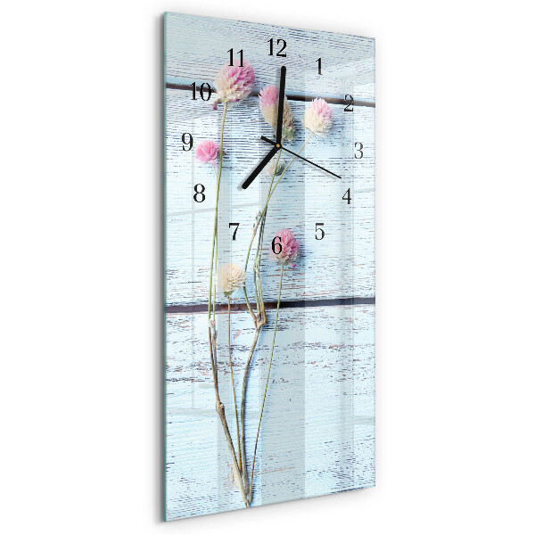 Horloge verticale en verre Trèfle
