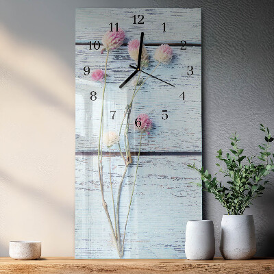 Horloge verticale en verre Trèfle