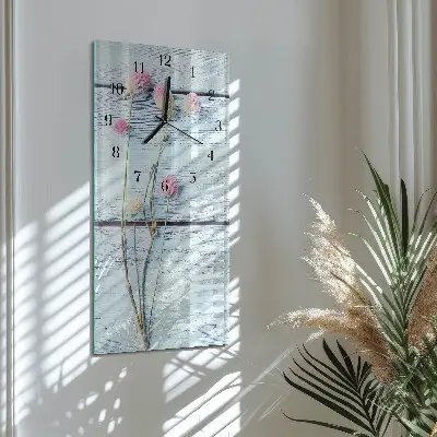 Horloge verticale en verre Trèfle