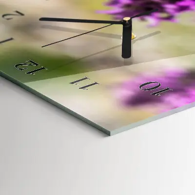 Horloge verticale en verre Fleurs