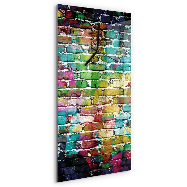Horloge verticale en verre Brique
