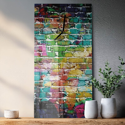 Horloge verticale en verre Brique