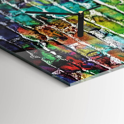 Horloge verticale en verre Brique