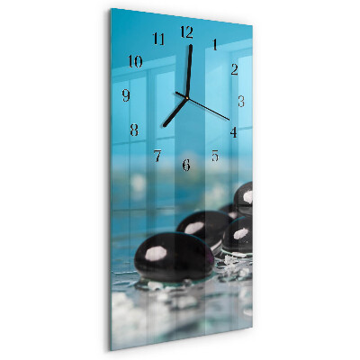 Horloge verticale en verre Pierres