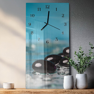 Horloge verticale en verre Pierres