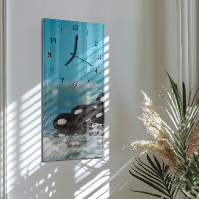 Horloge verticale en verre Pierres