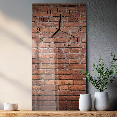 Horloge verticale en verre Brique