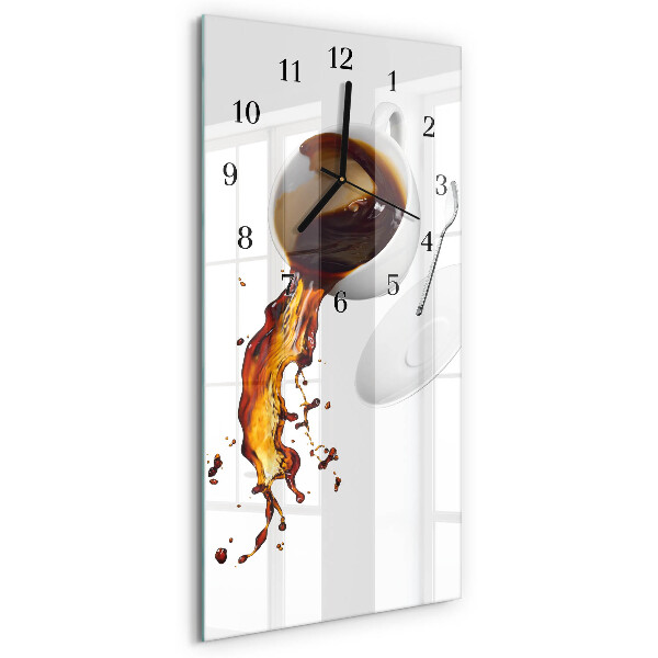 Horloge verticale en verre Café