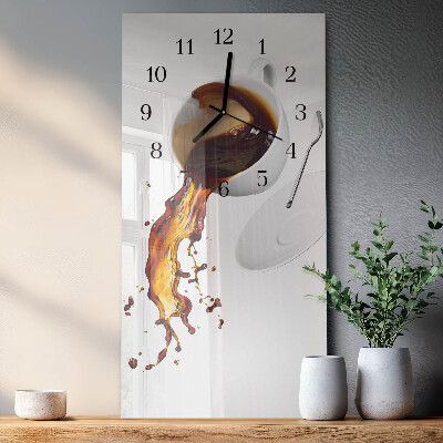 Horloge verticale en verre Café
