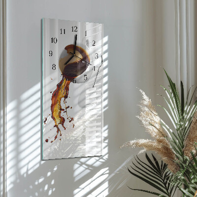 Horloge verticale en verre Café