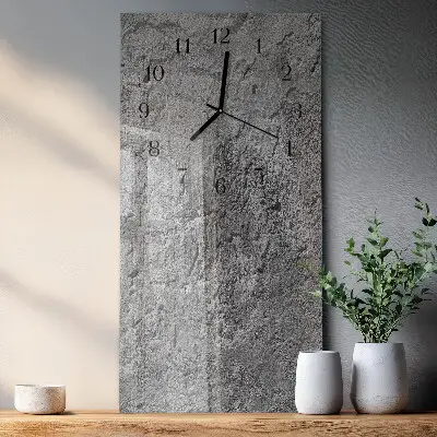 Horloge verticale en verre Mur en béton