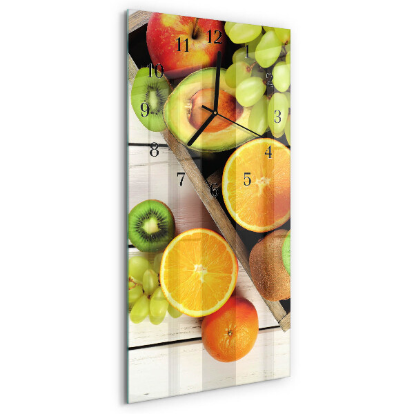 Horloge verticale en verre Fruit