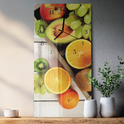 Horloge verticale en verre Fruit