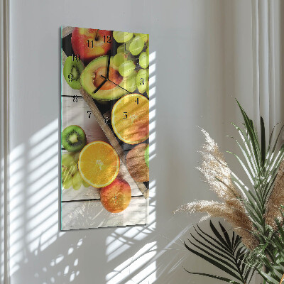 Horloge verticale en verre Fruit