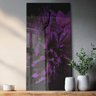 Horloge verticale en verre Pivoine