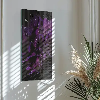 Horloge verticale en verre Pivoine