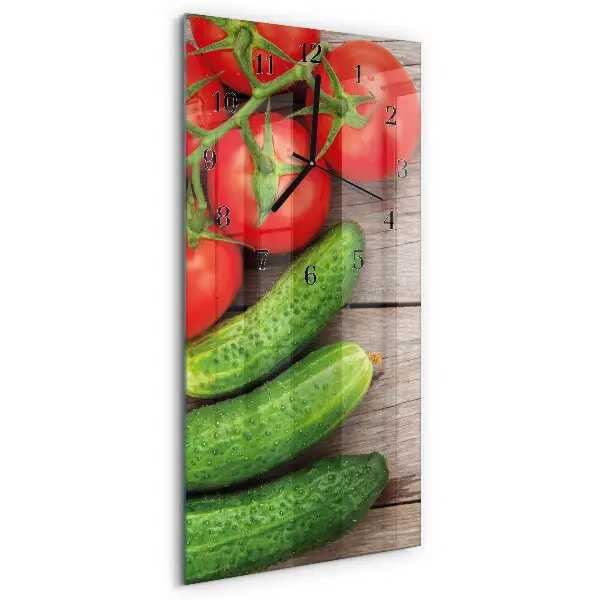 Horloge verticale en verre Légumes