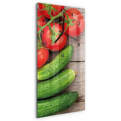 Horloge verticale en verre Légumes