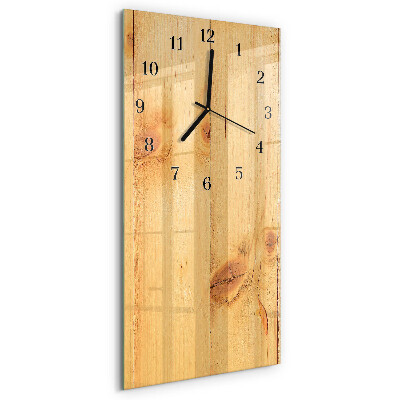 Horloge verticale en verre Bois