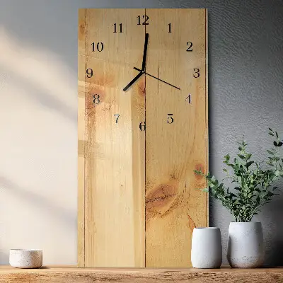 Horloge verticale en verre Bois